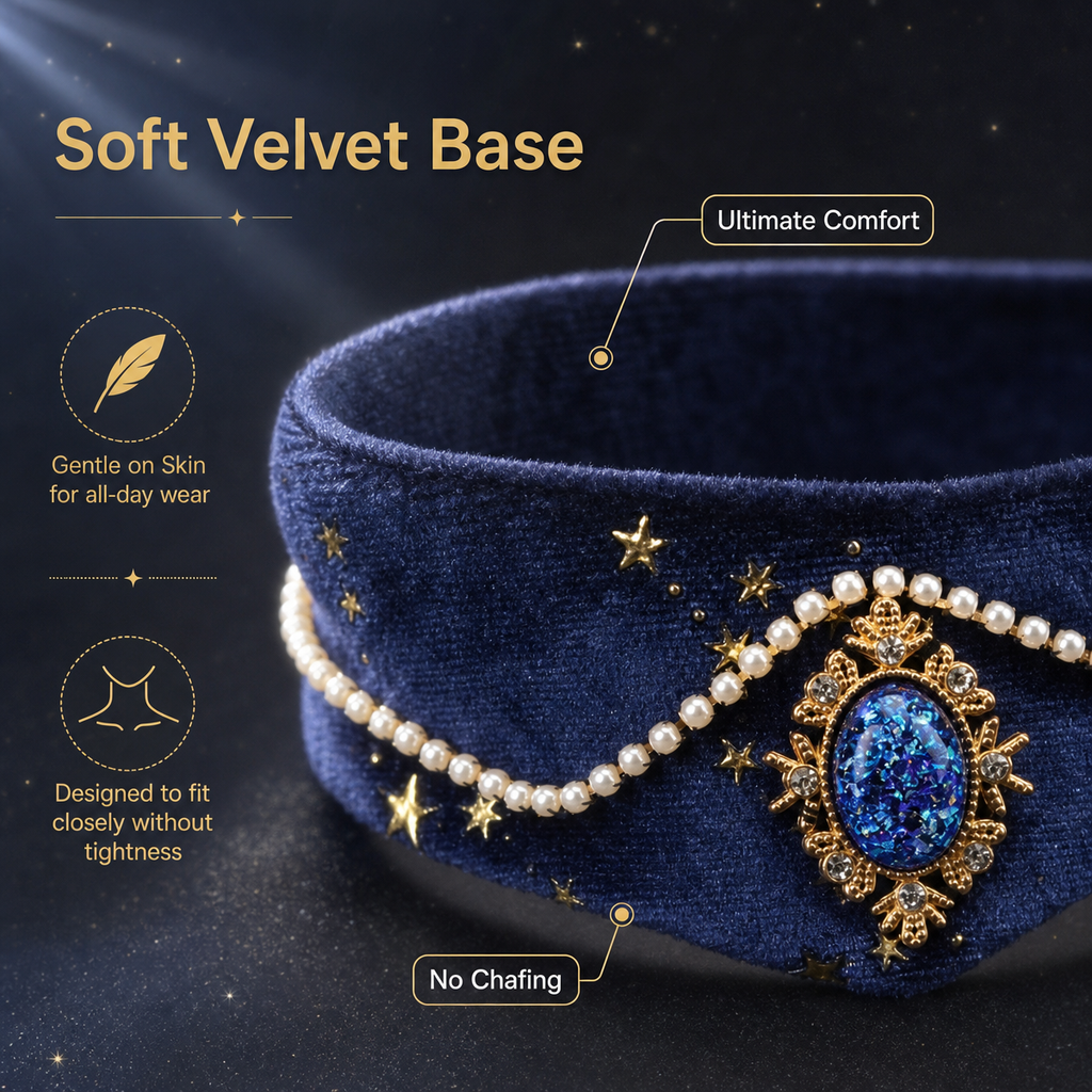 HoneyBunny Starlight Velet Collar